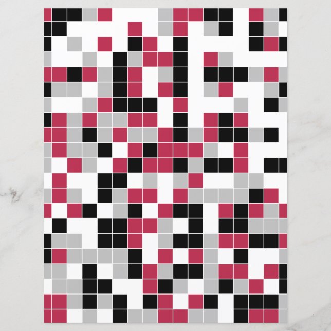 Modern Fun Magenta Geometric Scrapbook Paper (Front)
