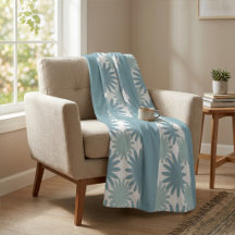 Modern, Fun Pastel Jay Blue and Grey Daisy Floral