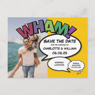 Modern Fun Photo Wedding Save The Date Announcement Postcard