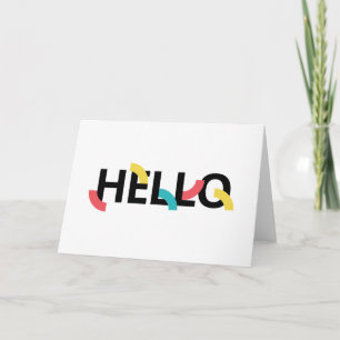Modern, fun, playful, colourful design of Hello Card