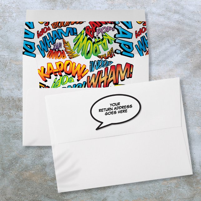 Modern Fun Pop Art Comic Book Typographic Envelope (Modern Fun Pop Art Comic Book Typographic Envelope)