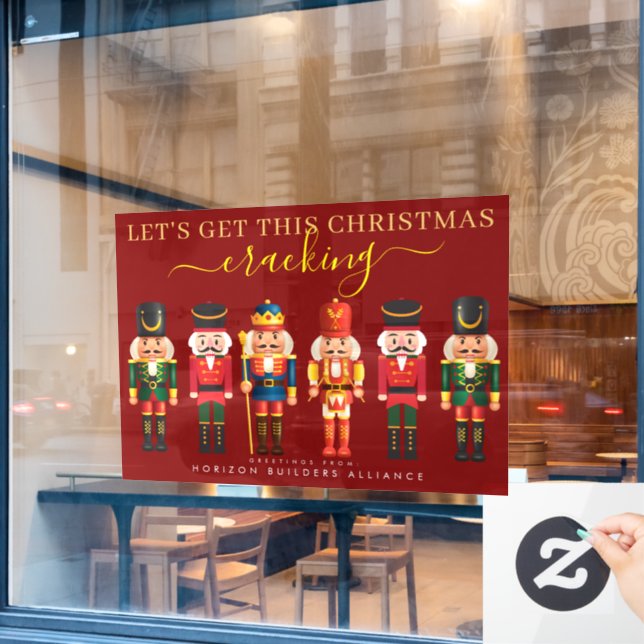 Modern Fun Red Nutcracker Business Window Decal (Cafe Window)