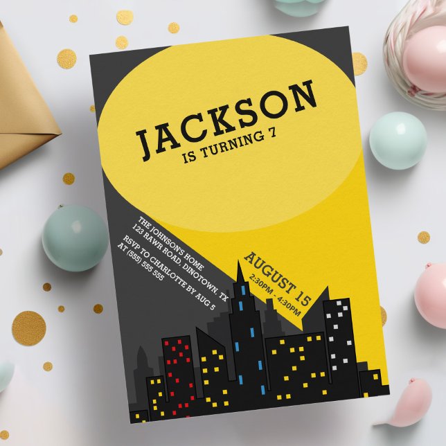 Modern Fun Superhero Boys Birthday Invitation (Creator Uploaded)