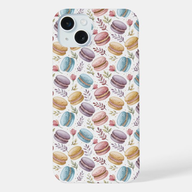 Modern Fun Sweet Macaroons iPhone Case (Back)
