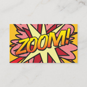 Modern Fun Typographic Comic Book ZOOM Business Card