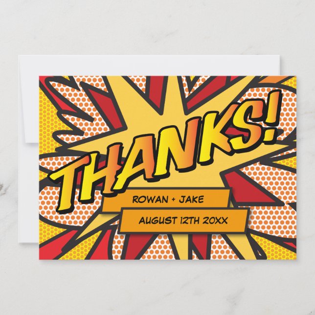 Modern Fun Typographic Thank You Card (Front)