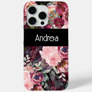 Modern Fun Typography floral background iPhone 15 Pro Max Case