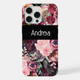 Modern Fun Typography floral background iPhone 15 Pro Max Case