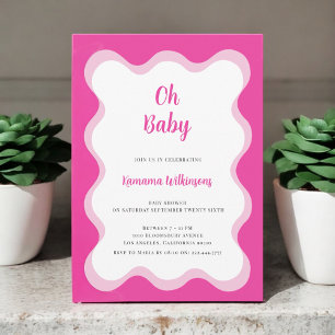 modern fun wavy baby shower  invitation