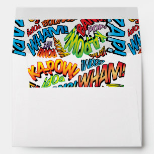 Modern Fun Wedding Comic Book Return Address Envelope