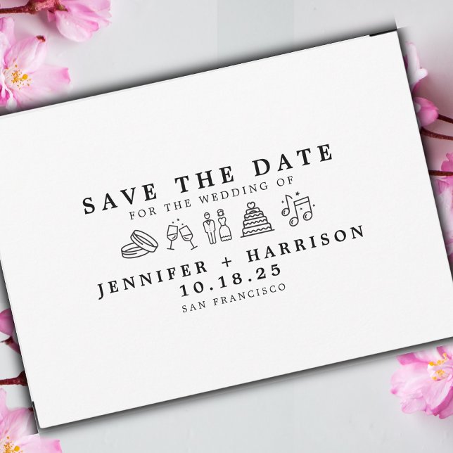 Modern Fun Wedding Icon Save the Date Wedding  Invitation (Creator Uploaded)