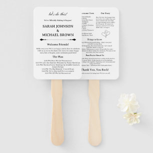 Modern Fun Wedding Program Hand Fan