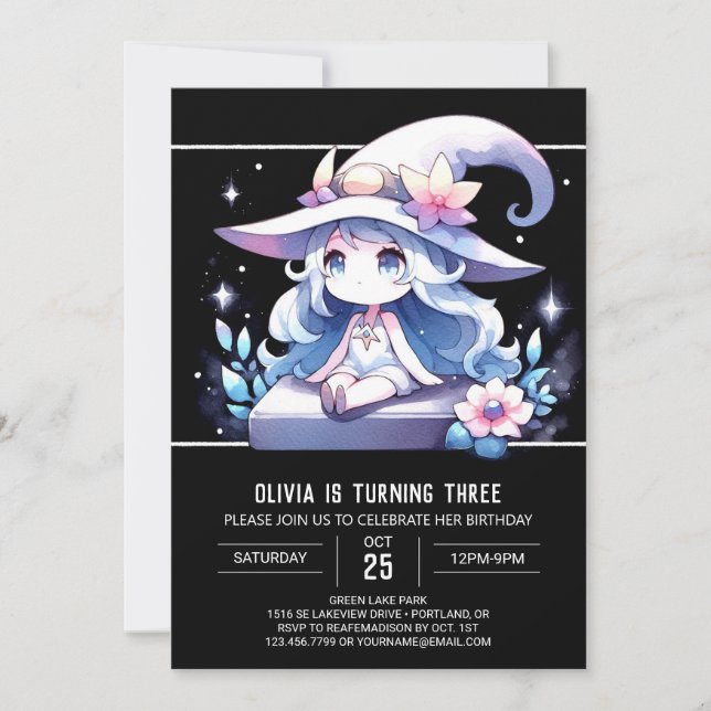 Modern Fun Wizard Birthday Invitation (Front)