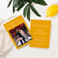 Modern Fun Yellow Photo Wedding Invitation