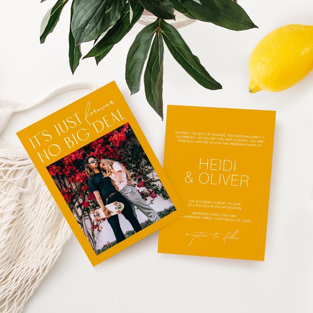 Modern Fun Yellow Photo Wedding Invitation (Creator Uploaded)