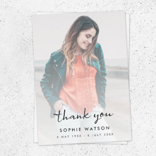 Modern Funeral Celebration of Life Memorial Thank You Card