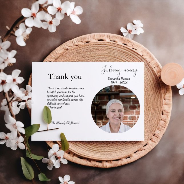 Modern Funeral celebration of life thank you card (Creator Uploaded)