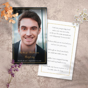 Modern Funeral Memorial Photo Prayer Cards