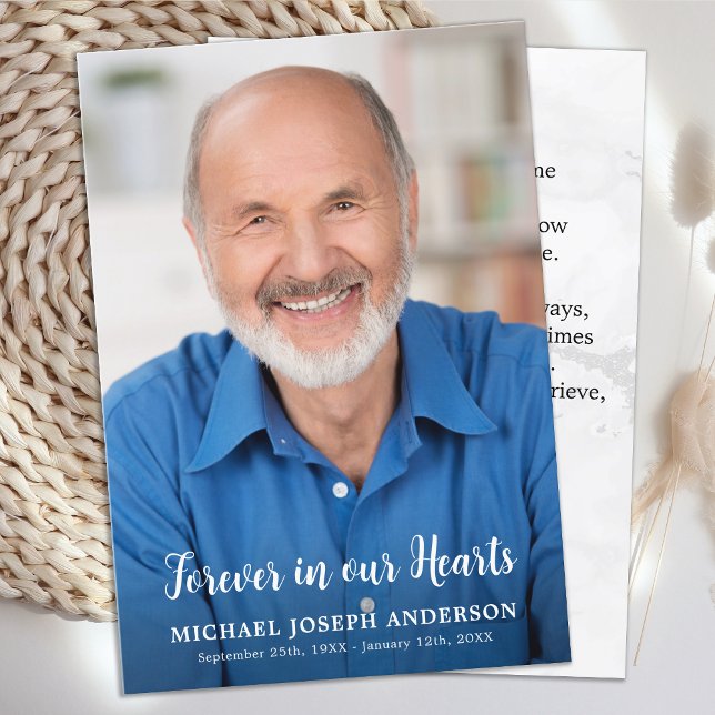 Modern Funeral Memorial Photo Sympathy Prayer Card (Creator Uploaded)