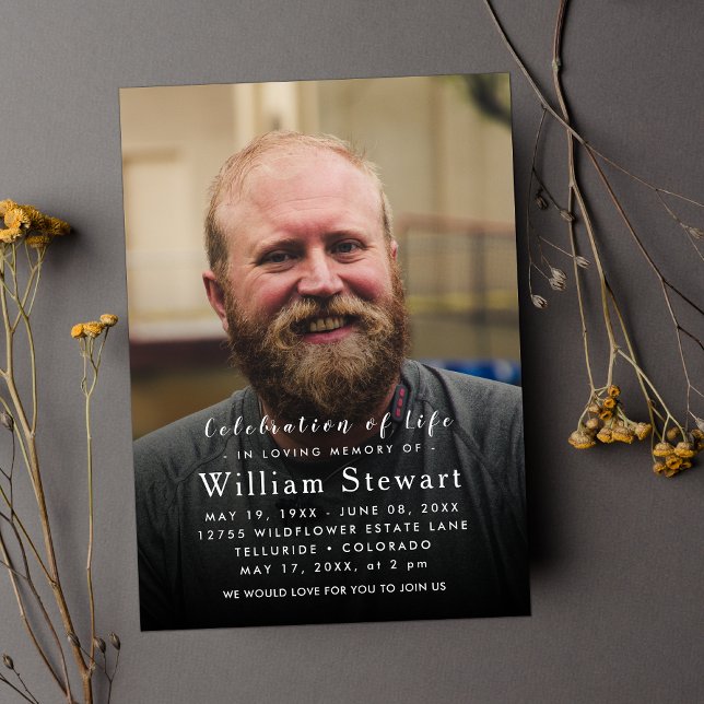 Modern Funeral photo | Celebration of Life Invitation (Creator Uploaded)