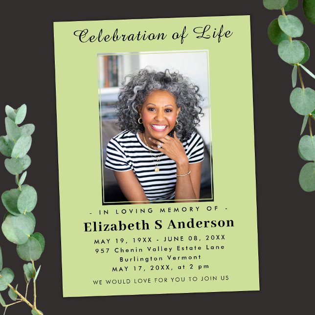 Modern Funeral photo | Celebration of Life Minimal Invitation (Creator Uploaded)