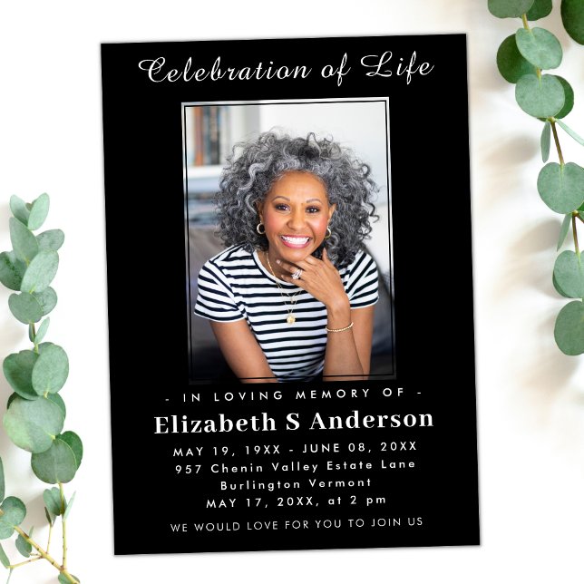 Modern Funeral photo | Celebration of Life Minimal Invitation (Creator Uploaded)