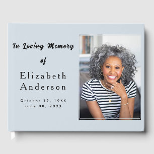 Modern Funeral photo   In Loving Memory Minimalist Guest Book