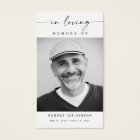 Modern Funeral Photo Sympathy Memorial Prayer Card