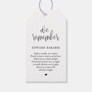 Modern, Funeral Service, Memorial Candle Tag