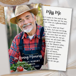 Modern Funeral Simple Photo Memorial Prayer Cards
