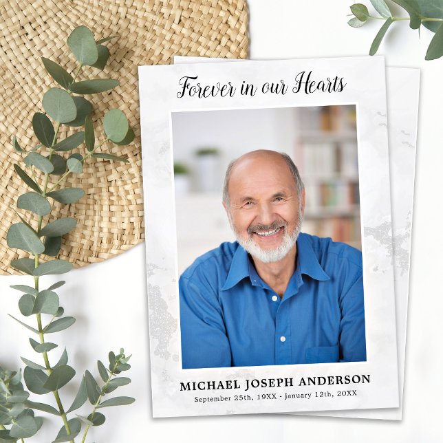 Modern Funeral Sympathy Photo Memorial Prayer Card (Creator Uploaded)