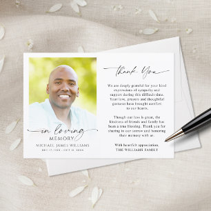 Modern Funeral Thank You In Loving Memory Photo