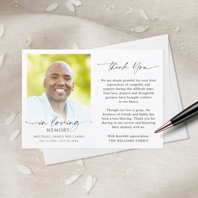 Modern Funeral Thank You In Loving Memory Photo (Creator Uploaded)