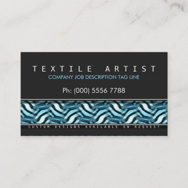 Modern Funky Abstract Blue Black Business Cards (Front)
