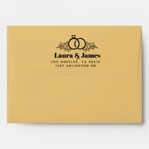 Modern funky retro colourful wedding Envelope