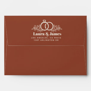 Modern funky retro colourful wedding Envelope