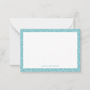 Modern Funky Turquoise Abstract Geometric Pattern Card