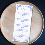 Modern Funky Whimsical Blue Hand Drawn Bow Menu<br><div class="desc">Modern Funky Whimsical Blue Hand Drawn Bow Menu</div>