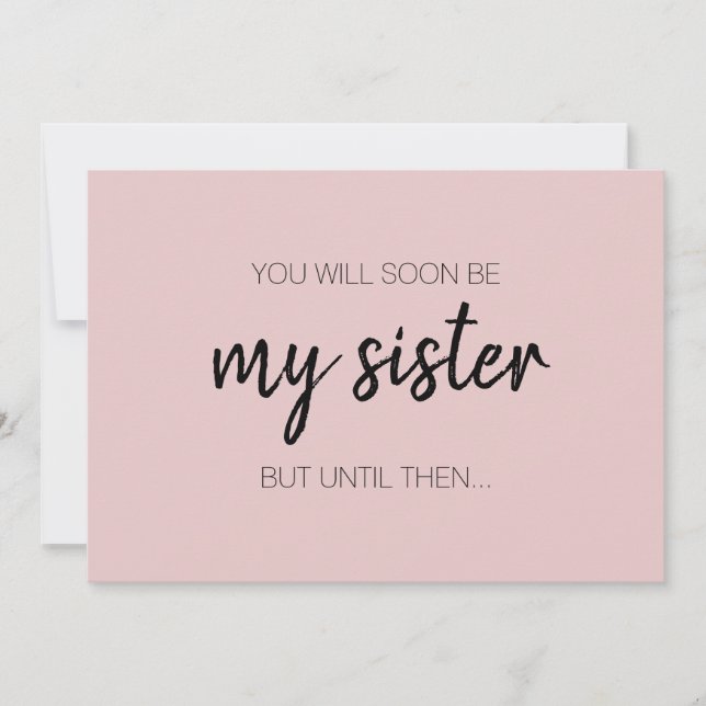 Modern Funny Blush Pink Bridesmaid Maid of Honour Invitation (Front)