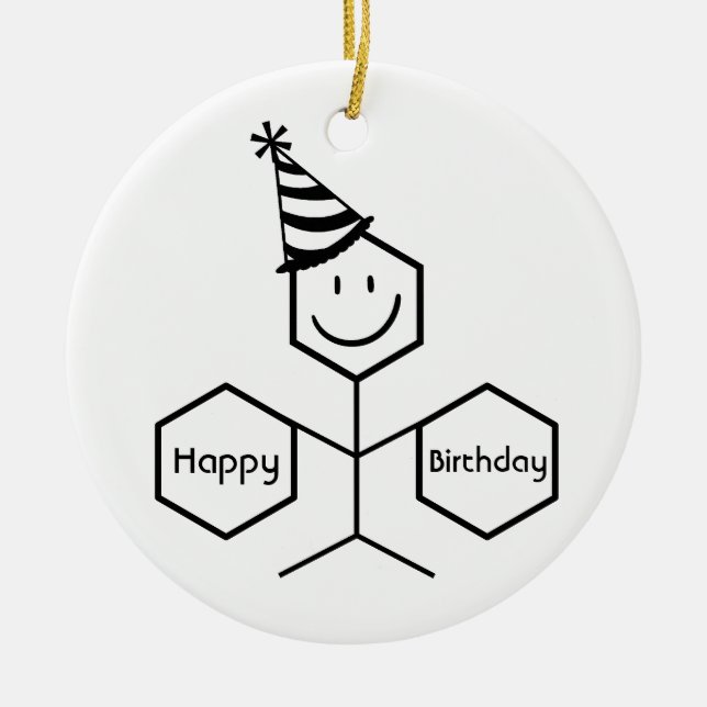Modern Funny Chemist Pharmacist Birthday Chemistry Ceramic Tree Decoration (Front)
