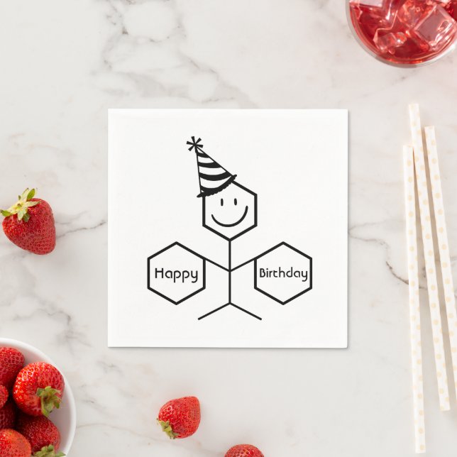 Modern Funny Chemist Pharmacist Birthday Chemistry Napkin (Insitu)