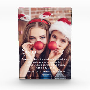 Modern Funny Cool Best Sister Ever Definition Photo Block