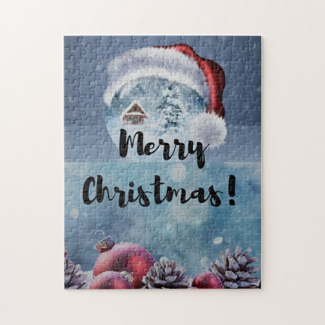 Modern funny cute Christmas reindeer      Jigsaw Puzzle (Vertical)
