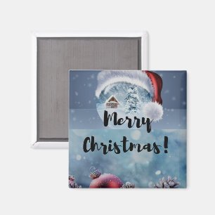 Modern funny cute Christmas reindeer Magnet