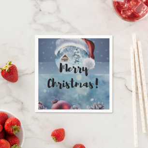 Modern funny cute Christmas reindeer Napkin