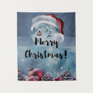 Modern funny cute Christmas reindeer      Tapestry