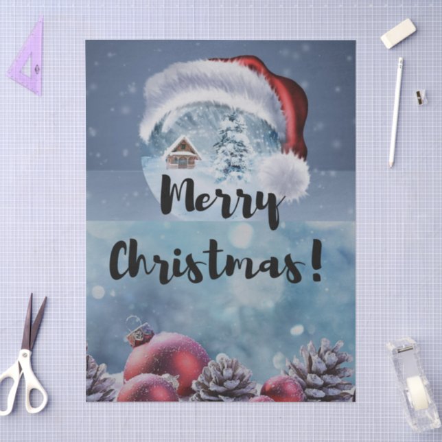 Modern funny cute Christmas reindeer      Tissue Paper (Craft)