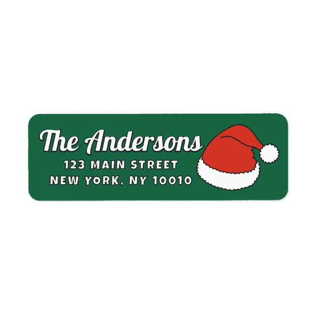 Modern Funny Cute Santa Hats Custom Return Address (Front)