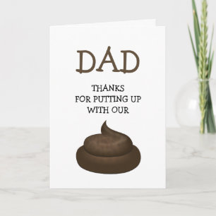 Modern Funny Dad Poop Happy Father's Day Card