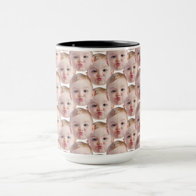 Modern Funny Face baby Christmas Gift minimal Mug (Center)